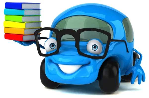 Lustiges Auto mit Büchern — Stockfoto