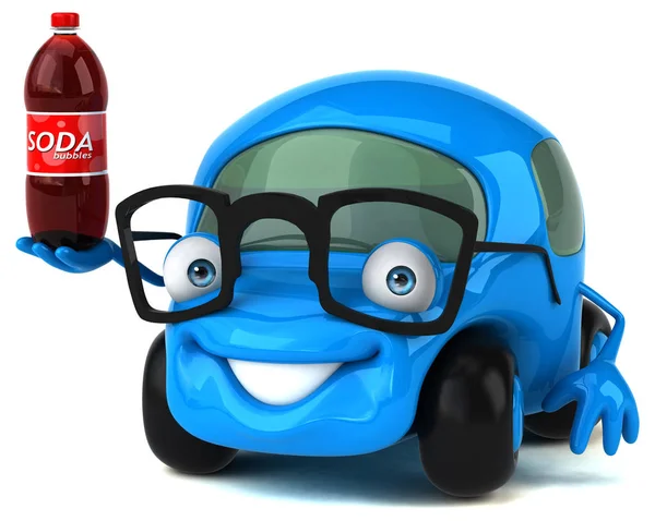 Grappige auto bedrijf soda — Stockfoto