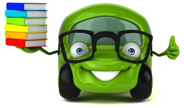 Funny car holding books — Stock Photo, Image