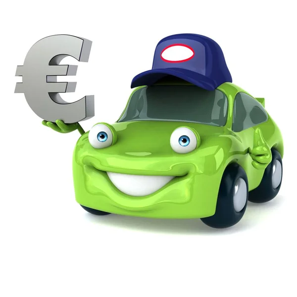 Смешной автомобиль с евро — стоковое фото