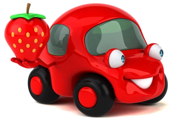 Funny car holding  strawberry — Stock Photo, Image