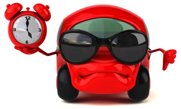 Funny car holding clock — Stock Photo, Image