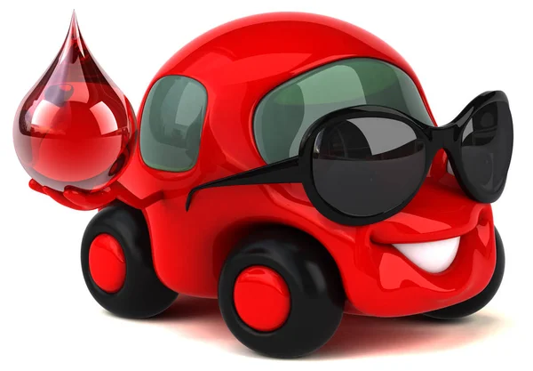 Funny car holding blood drop — Stock Photo, Image