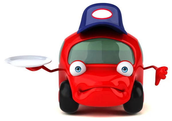 Funny car holding plate — Stock Photo, Image