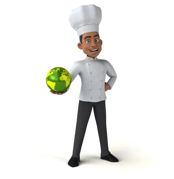 有趣的厨师控股全球 — 图库照片