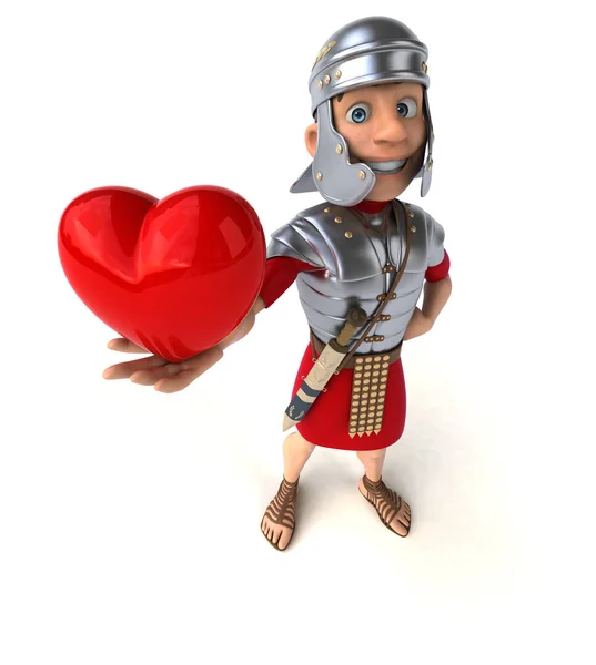 Rzymski żołnierz gospodarstwa serca — Zdjęcie stockowe