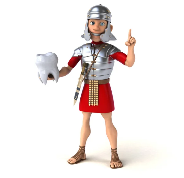 Soldat romain tenant une dent — Photo