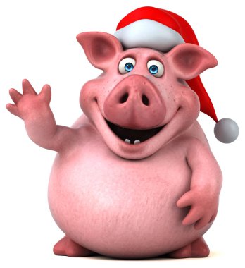 Komik domuz giyen Noel Baba şapkası 