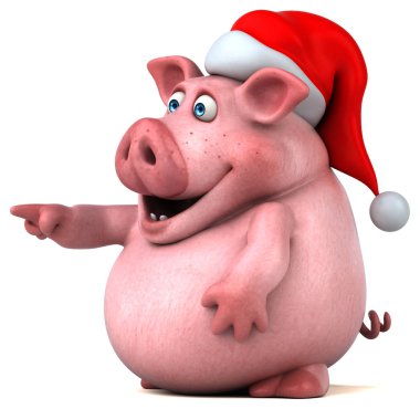 Komik domuz giyen Noel Baba şapkası 