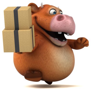 Komik inek holding kutuları