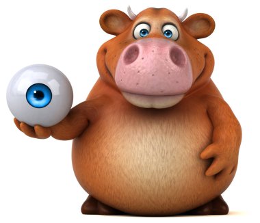 Komik inek holding göz