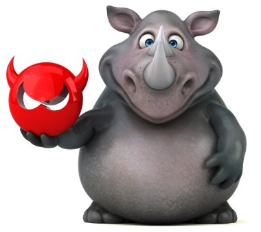 Eğlenceli gergedan holding virüs 