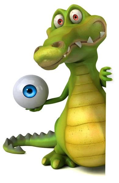 Fun crocodile holding eye — Stock Photo, Image