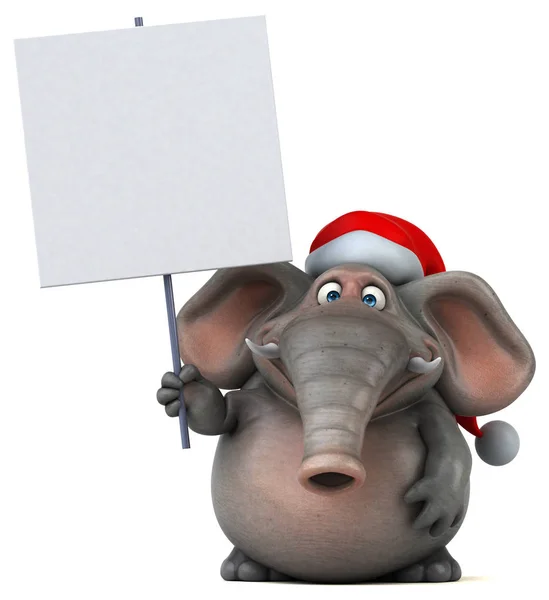 Funny elephant gospodarstwa karta — Zdjęcie stockowe