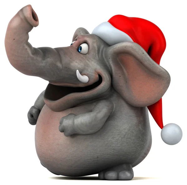 Funny elephant w santa hat — Zdjęcie stockowe