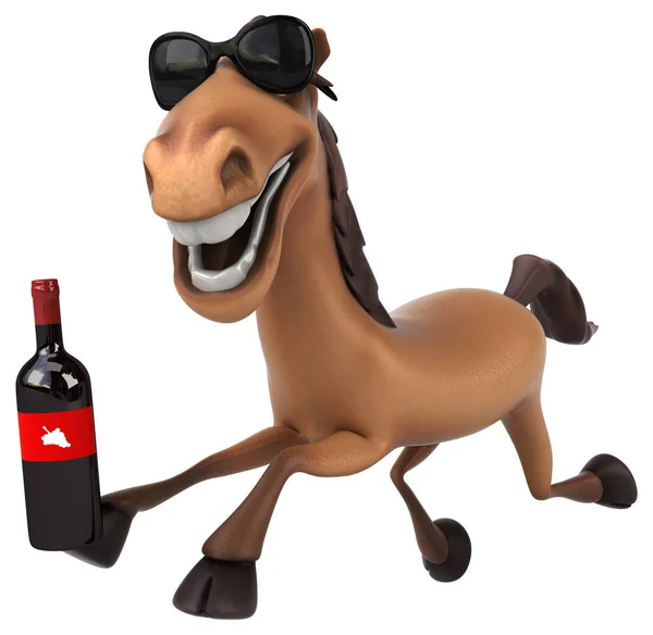 Konia gospodarstwa wina — Zdjęcie stockowe