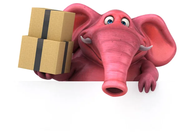有趣的大象举行箱 — 图库照片