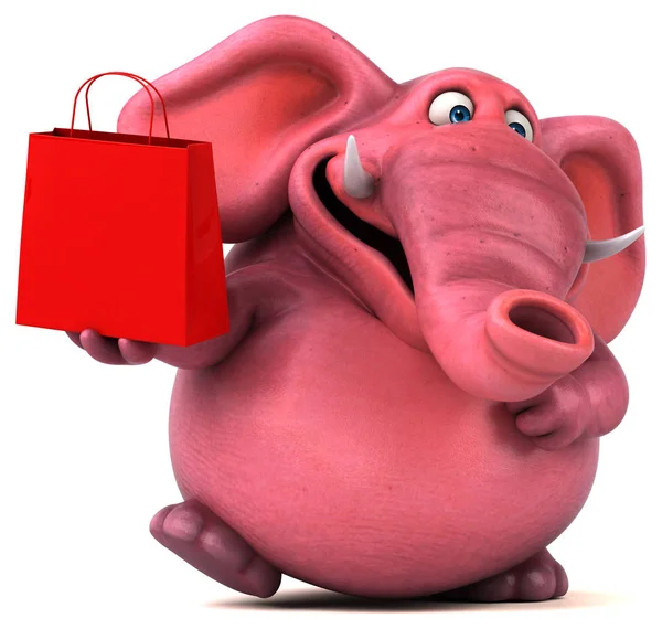 Funny elefante celebración bolsa — Foto de Stock