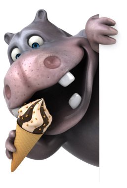 Komik su aygırı holding dondurma