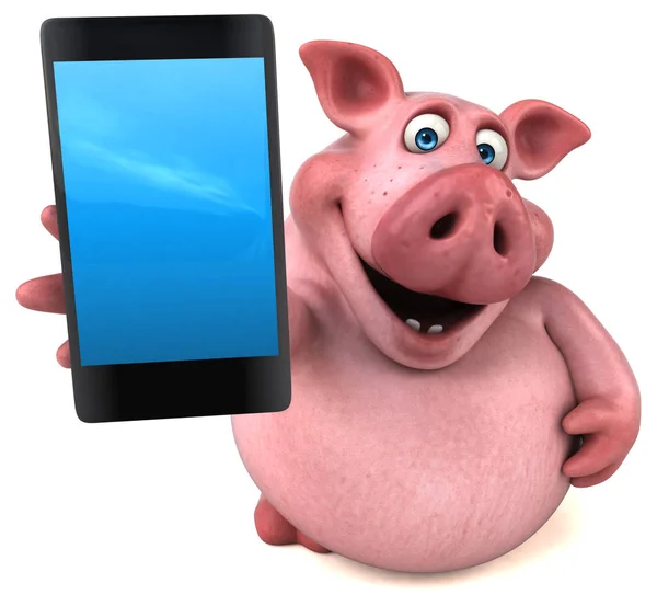 Rolig gris innehav telefon — Stockfoto