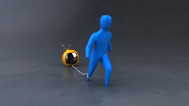 Televizyon ekranı ile yük sembolü