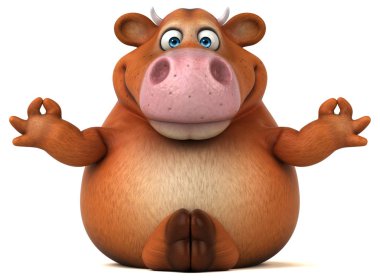 Komik inek yoga yaparken 