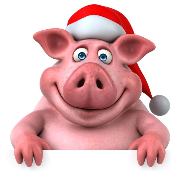 Komik domuz holding kartı — Stok fotoğraf