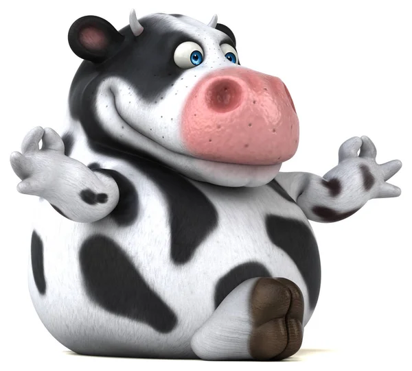 Funny  cow doing yoga — Stock Photo, Image