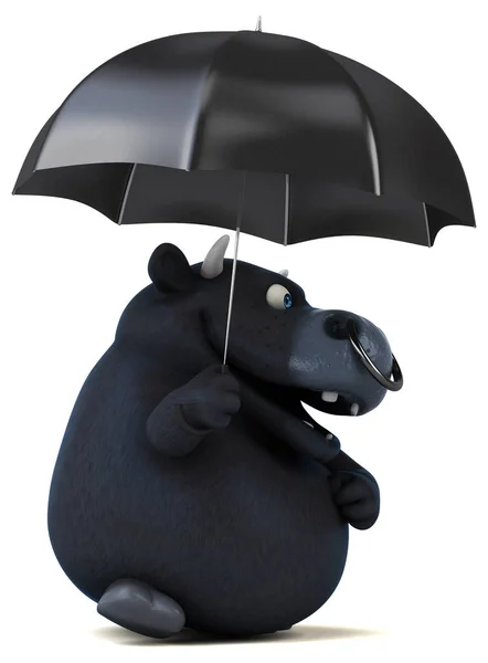 Αστεία Ταύρος εκμετάλλευση ομπρέλα — Φωτογραφία Αρχείου