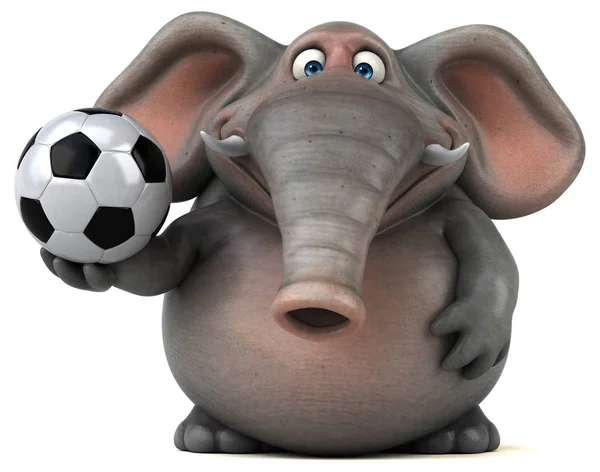 Fun elephant holding ball — Stock Photo, Image