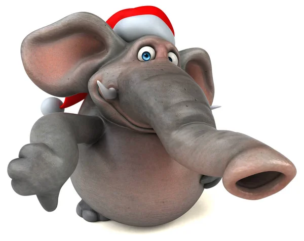 Elefante con sombrero de Santa — Foto de Stock