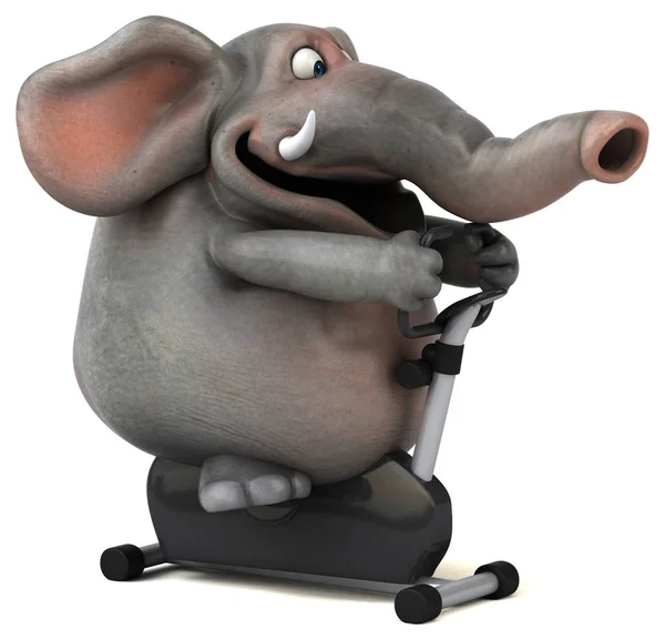 Fun elephant cycling — Stock Photo, Image