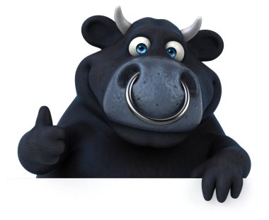 Komik boğa holding kartı 