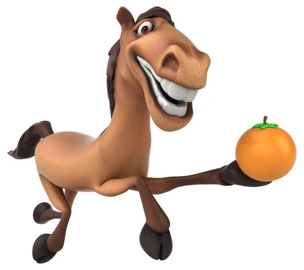 Koně hospodářství oranžová — Stock fotografie