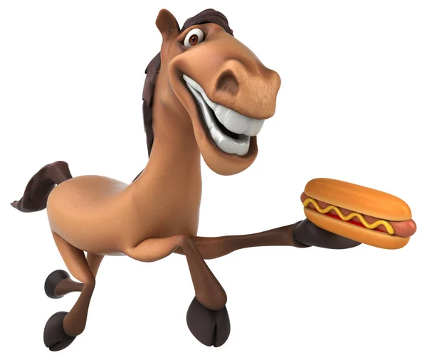 Hotdog držení koně — Stock fotografie