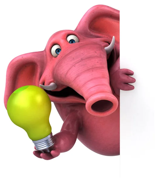 Kul elefant innehav lampa — Stockfoto