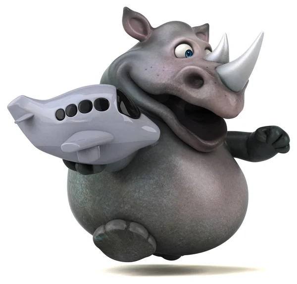 Веселі носороги тримають літак — стокове фото
