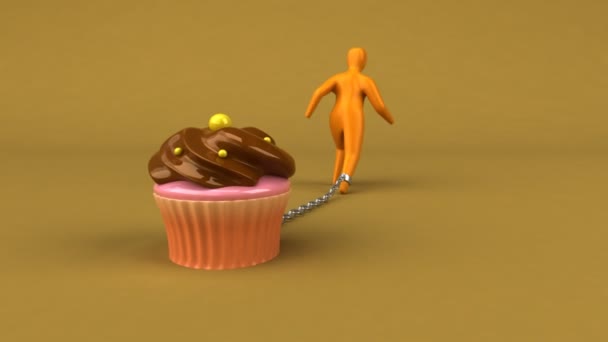 Símbolo de carga con cupcake — Vídeos de Stock