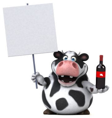 Komik inek holding şarap 