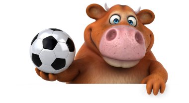 Komik inek holding topu  