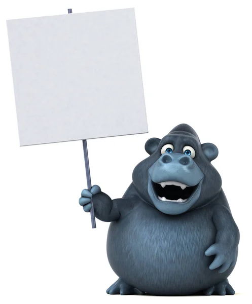 Cartão divertido gorila segurando — Fotografia de Stock
