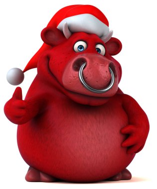 Boğa giyen Noel Baba şapkası 