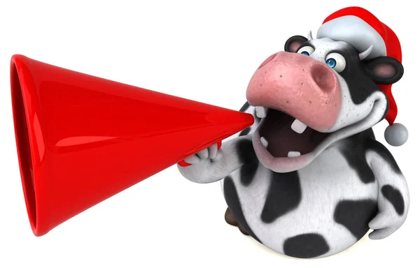 Vaca divertido segurando alto-falante — Fotografia de Stock
