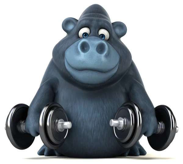 Leuk gorilla bedrijf gewichten — Stockfoto