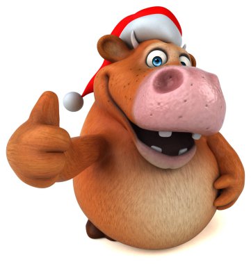 inek giyen santa claus şapka 