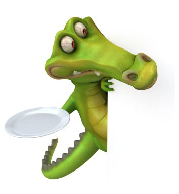 Eğlenceli timsah holding plaka  