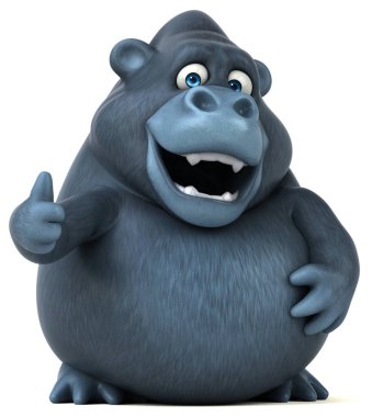 Eğlenceli gri goril  