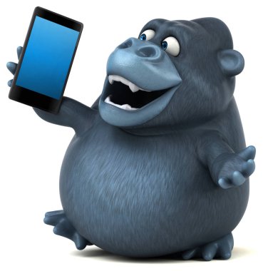 Eğlenceli goril holding telefon