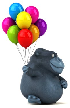Eğlenceli goril holding balonlar 