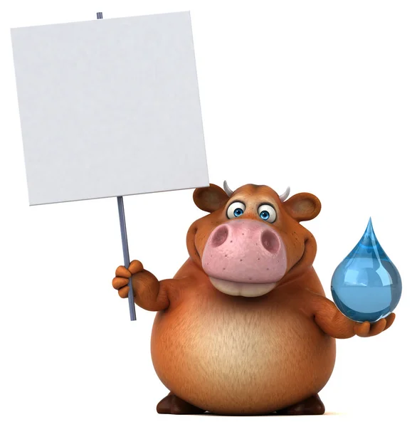 Fun cow holding water — Stock Photo, Image